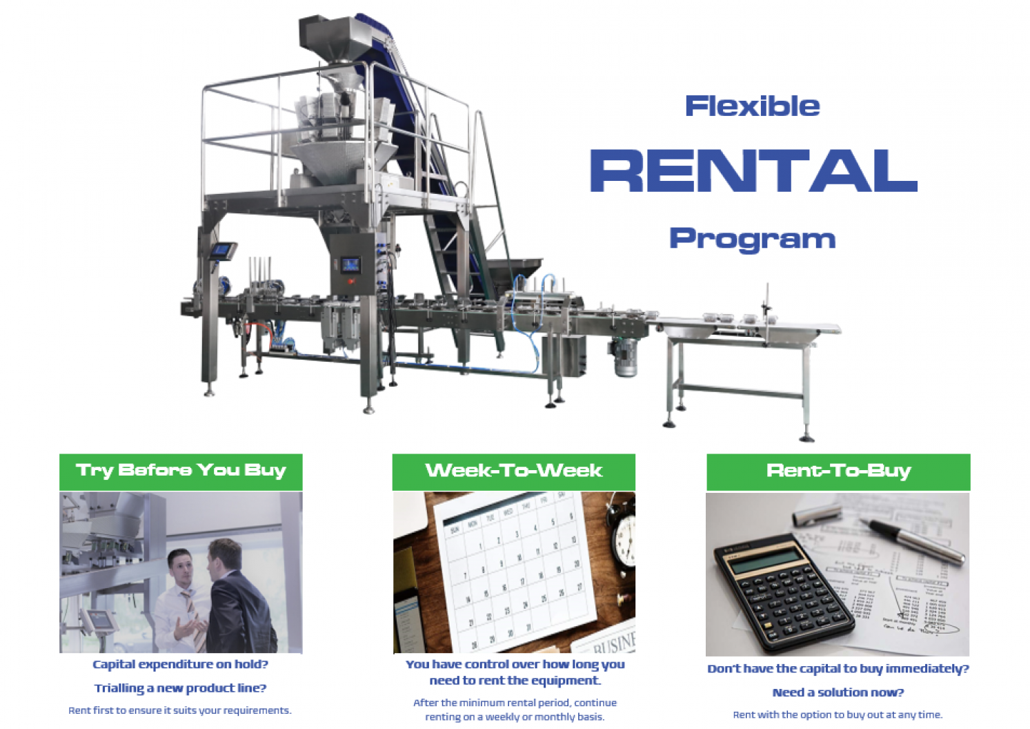 Proquip Solutions Flexible Rental Program for Process and Packaging Equipment