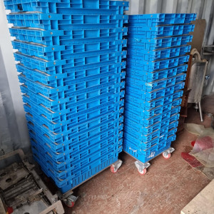 blue trays plus trolleys