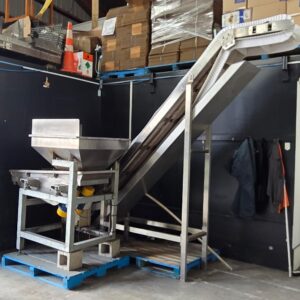 Vibratory Tray Conveyor & Inclined Z Belt Conveyor